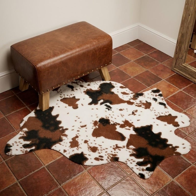 MustMat Cow Print Rug,Faux Cowhide Area Rug for Bedroom,Nursery,Living Room,Western Party Decorations 2'6''Ã—3'7'' - Image 4